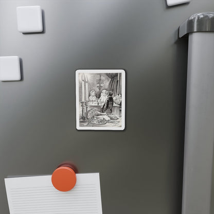 Newspaper Illustration (AP Wire Service, c. 1940s) (Magazine Illustration) Refrigerator Magnet-The Sticker Space