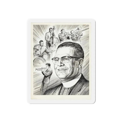 Newspaper Illustration (c. 1940s) (Magazine Illustration) Refrigerator Magnet 6 Inch - The Sticker Space