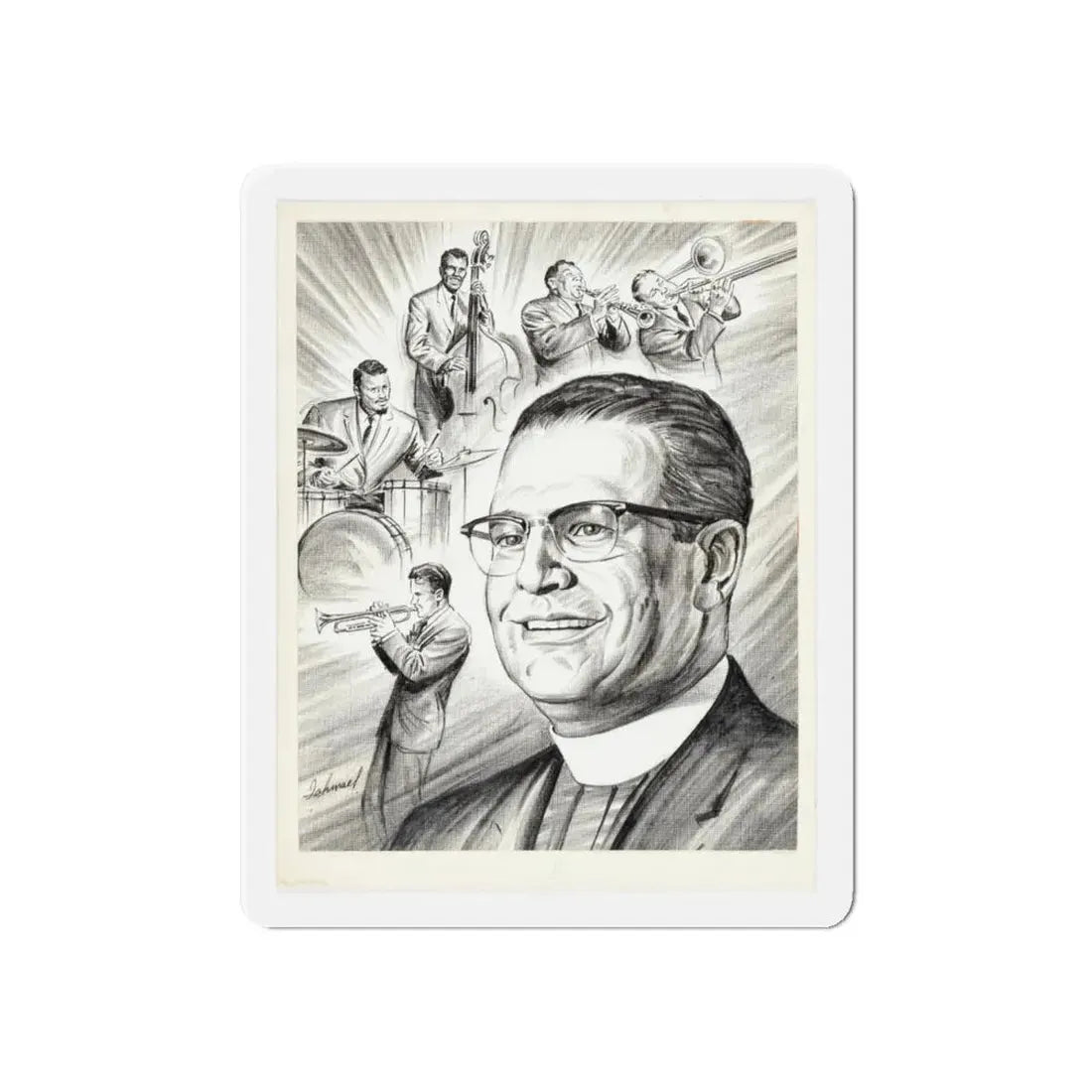 Newspaper Illustration (c. 1940s) (Magazine Illustration) Refrigerator Magnet - The Sticker Space