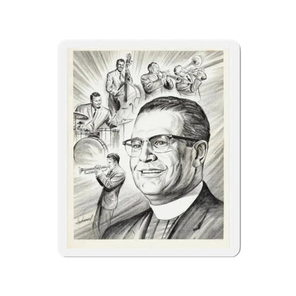 Newspaper Illustration (c. 1940s) (Magazine Illustration) Refrigerator Magnet - The Sticker Space