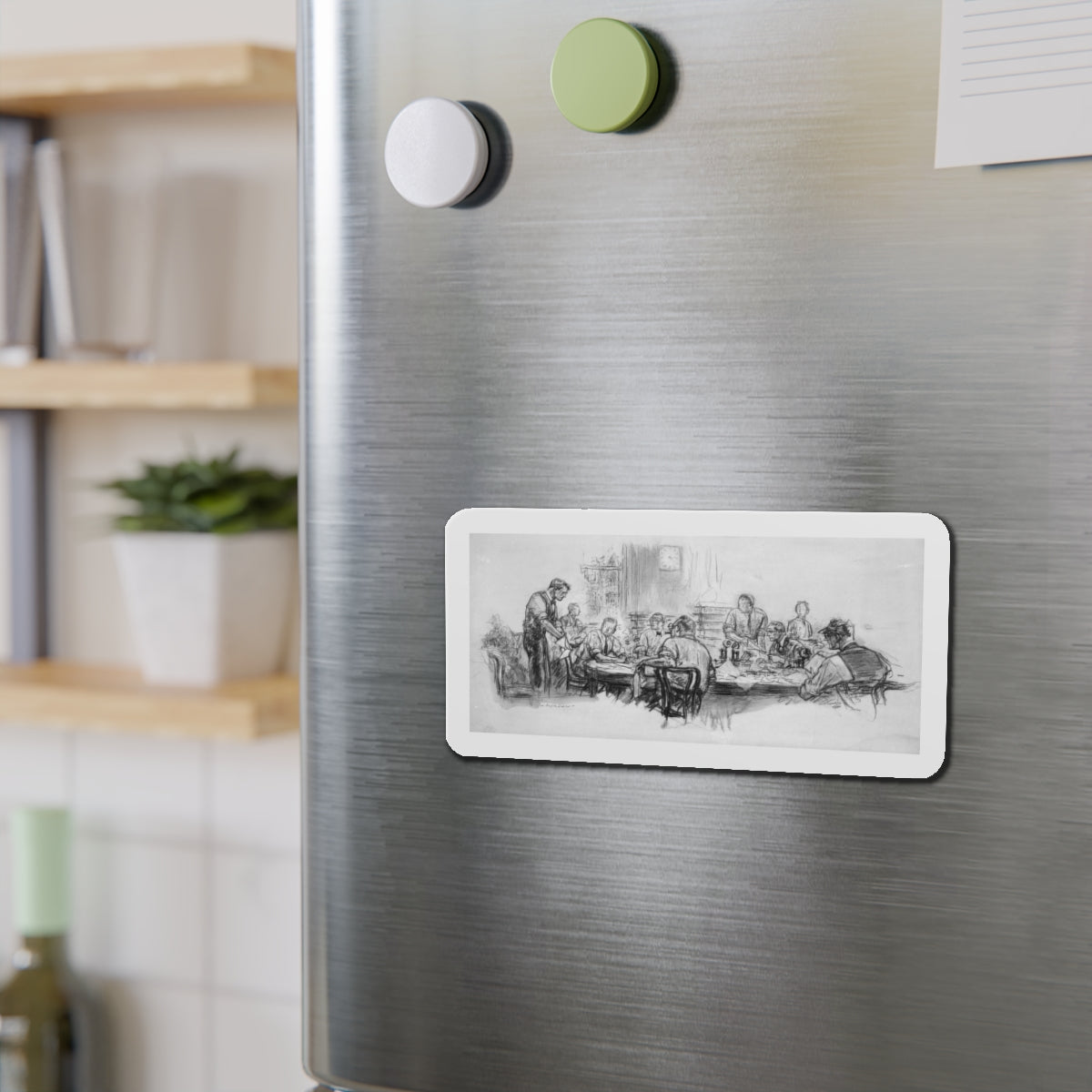 Newspaper Men (Magazine Illustration) Refrigerator Magnet-The Sticker Space