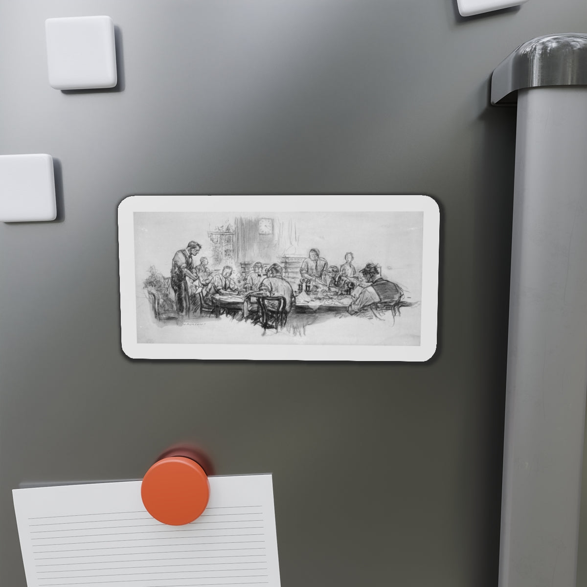 Newspaper Men (Magazine Illustration) Refrigerator Magnet-The Sticker Space