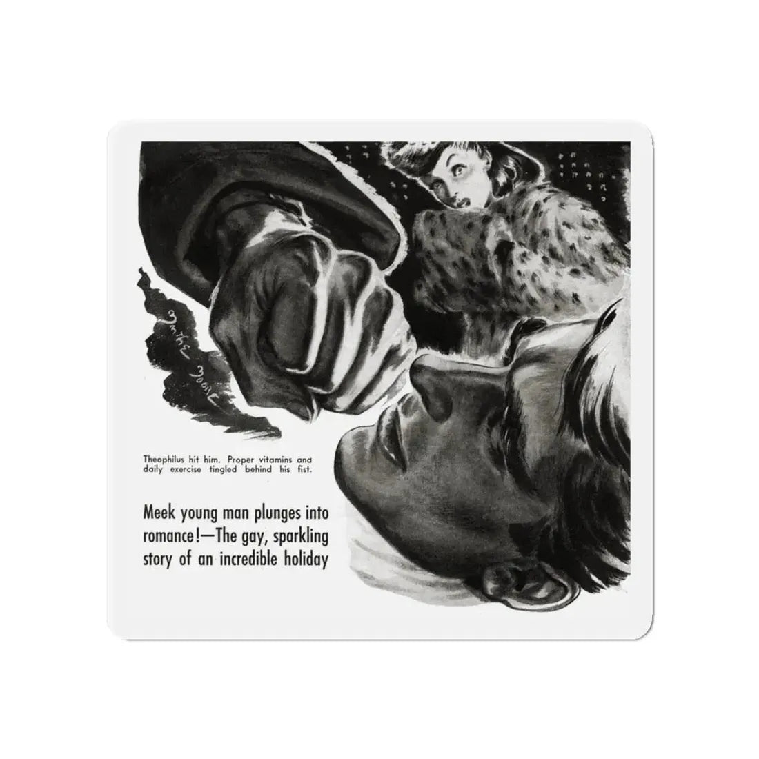 Next Christmas (1), Liberty magazine, December 24, 1938 (Magazine Illustration) Refrigerator Magnet 4 Inch - The Sticker Space