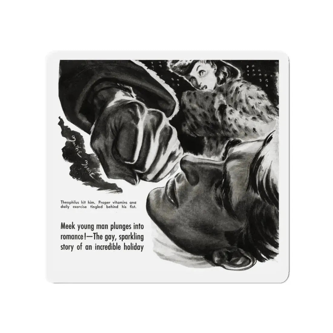 Next Christmas (1), Liberty magazine, December 24, 1938 (Magazine Illustration) Refrigerator Magnet - The Sticker Space