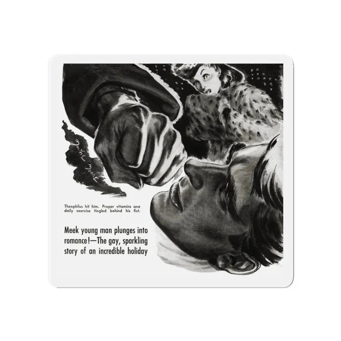 Next Christmas (1), Liberty magazine, December 24, 1938 (Magazine Illustration) Refrigerator Magnet - The Sticker Space