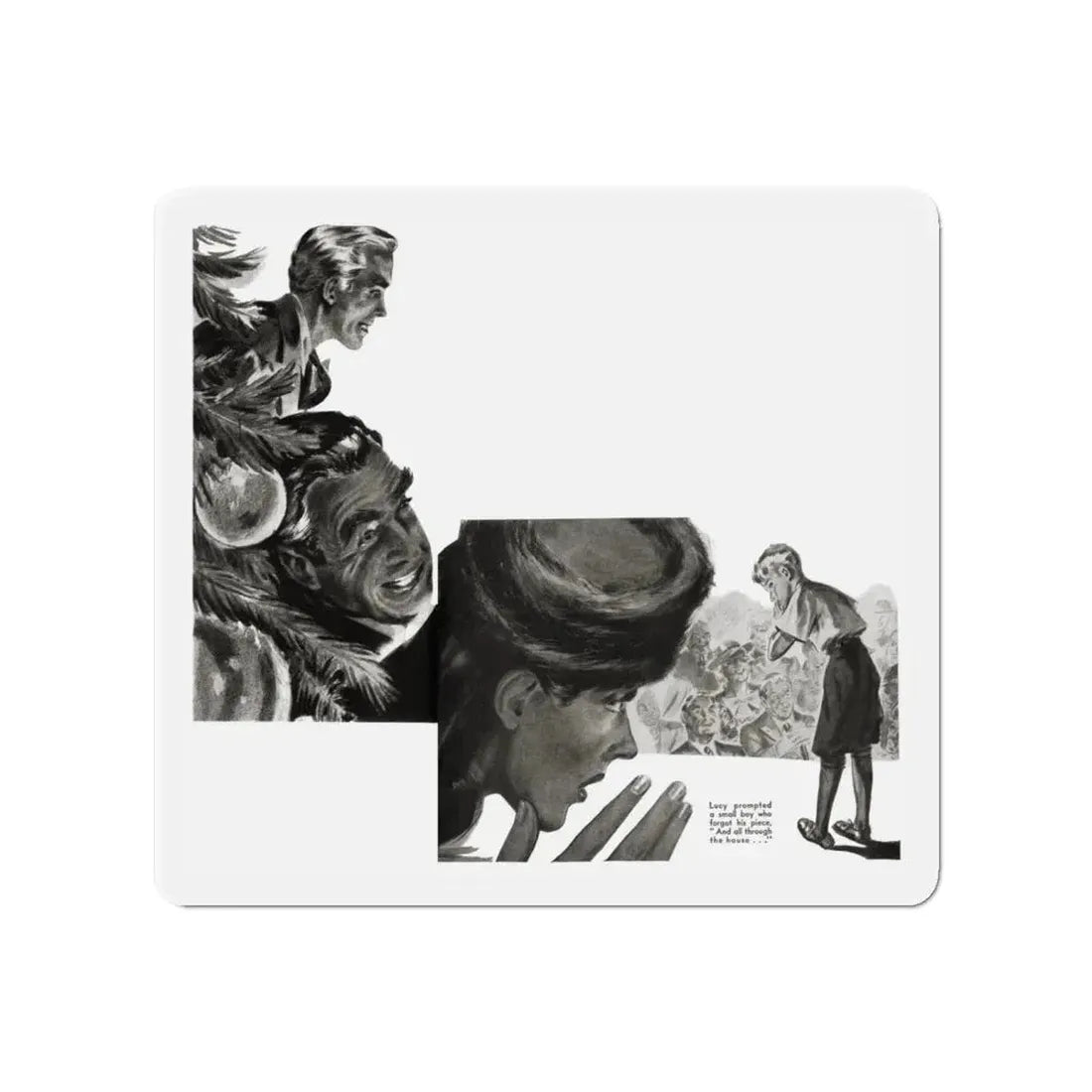 Next Christmas (2), Liberty magazine, December 24, 1938 (Magazine Illustration) Refrigerator Magnet 4 Inch - The Sticker Space