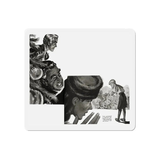 Next Christmas (2), Liberty magazine, December 24, 1938 (Magazine Illustration) Refrigerator Magnet 6 Inch - The Sticker Space