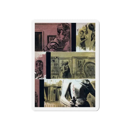 Next Door (1), Cosmopolitan, April 1955 (Magazine Illustration) Refrigerator Magnet 5 Inch - The Sticker Space