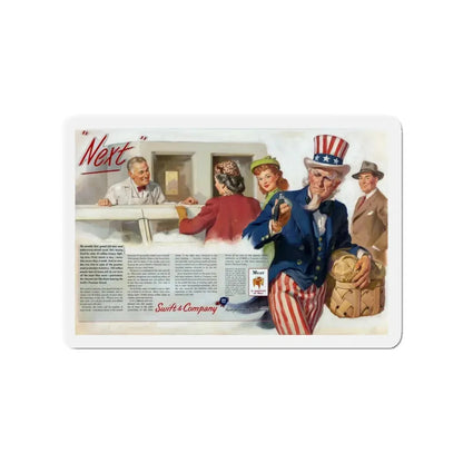 Next, Saturday Evening Post, February 24, 1945 (Magazine Illustration) Refrigerator Magnet 3 Inch - The Sticker Space