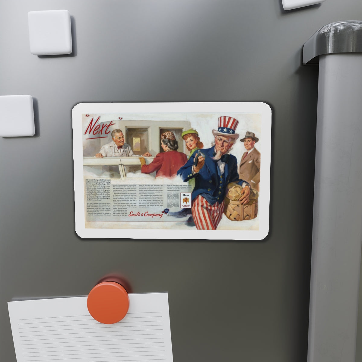 Next, Saturday Evening Post, February 24, 1945 (Magazine Illustration) Refrigerator Magnet-The Sticker Space