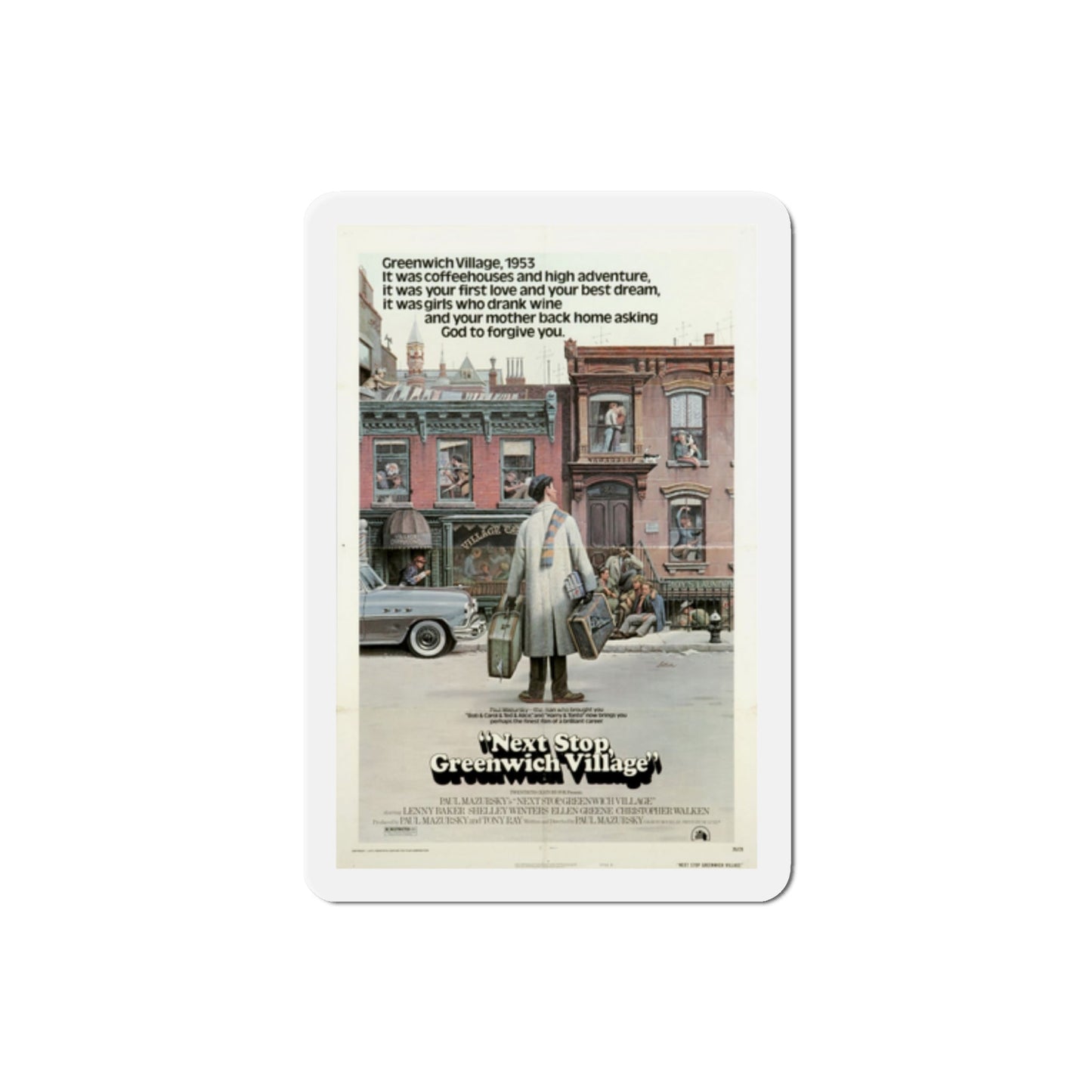 Next Stop Greenwich Village 1976 Movie Poster Die-Cut Magnet-2 Inch-The Sticker Space