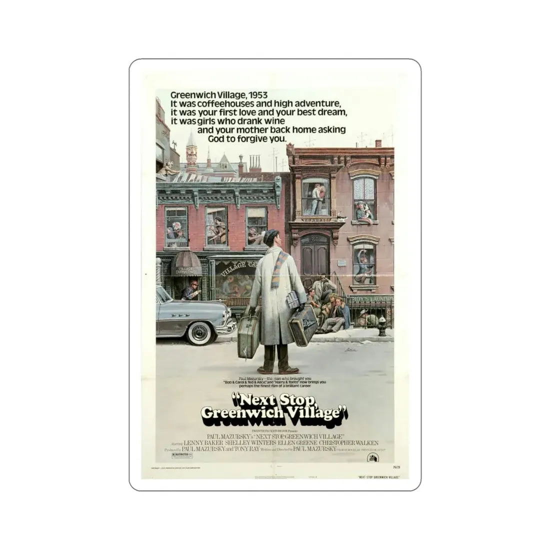 Next Stop Greenwich Village 1976 Movie Poster STICKER Vinyl Die-Cut Decal - The Sticker Space
