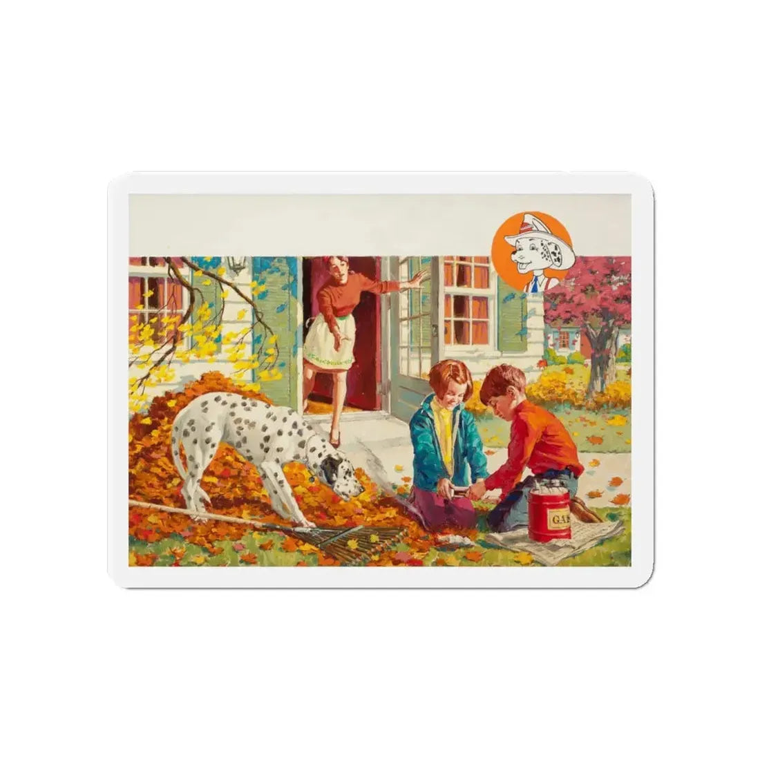 NFPA advertisement, Sparky Says (Magazine Illustration) Refrigerator Magnet 4 Inch - The Sticker Space