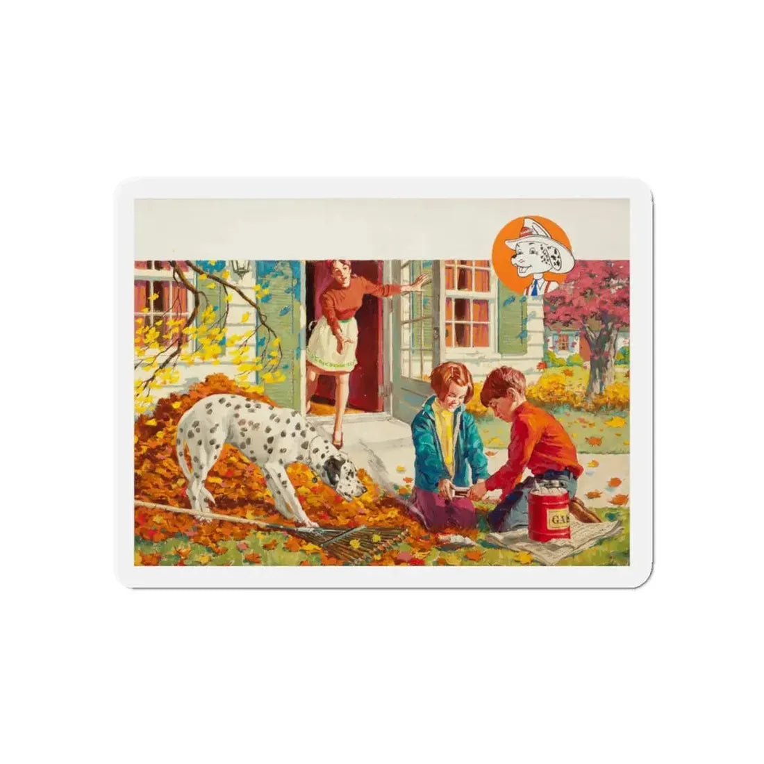 NFPA advertisement, Sparky Says (Magazine Illustration) Refrigerator Magnet 5 Inch - The Sticker Space