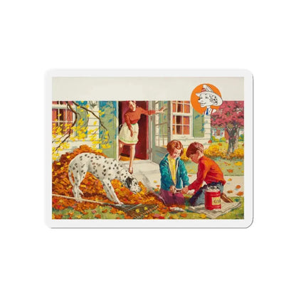 NFPA advertisement, Sparky Says (Magazine Illustration) Refrigerator Magnet 5 Inch - The Sticker Space