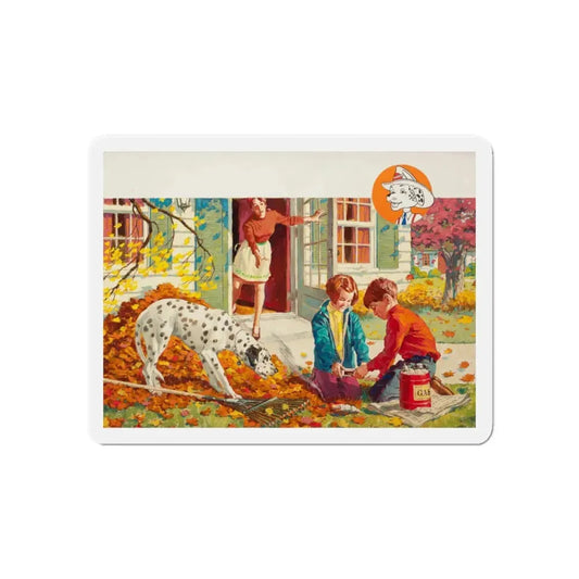 NFPA advertisement, Sparky Says (Magazine Illustration) Refrigerator Magnet 6 Inch - The Sticker Space