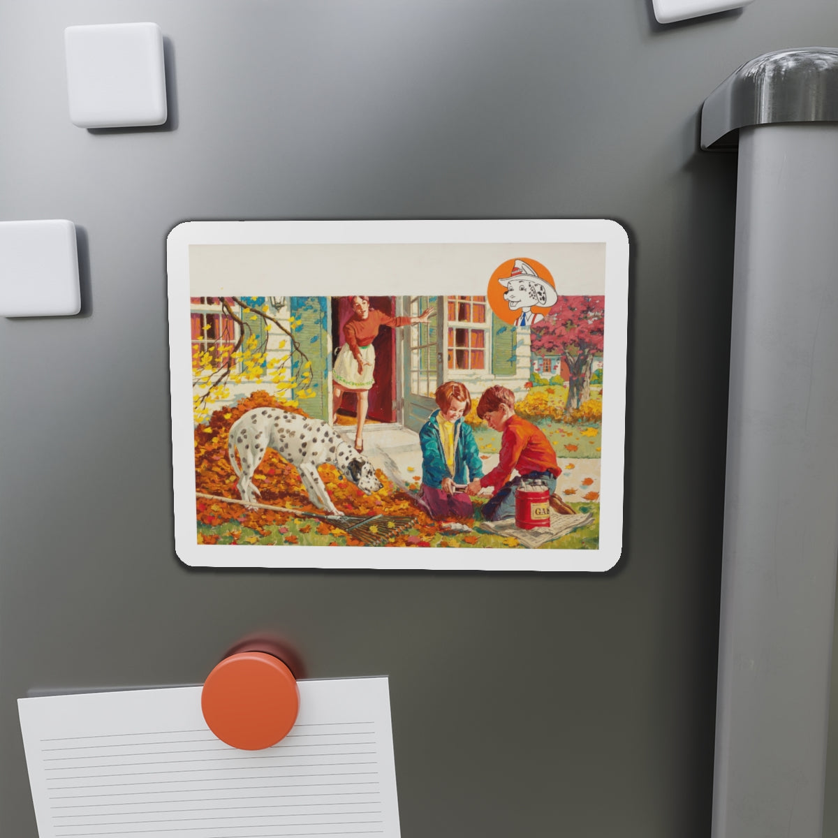 NFPA advertisement, Sparky Says (Magazine Illustration) Refrigerator Magnet-The Sticker Space