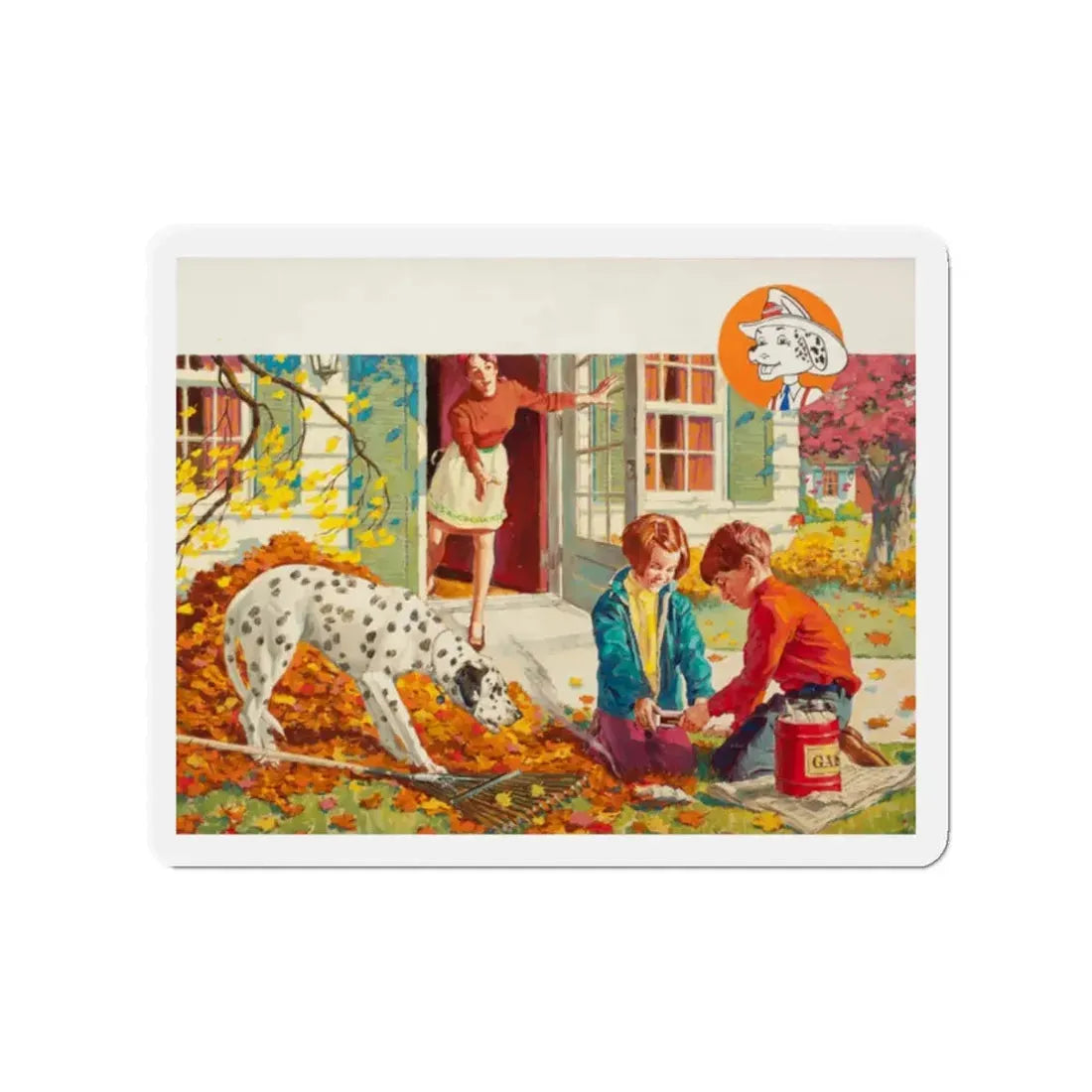 NFPA advertisement, Sparky Says (Magazine Illustration) Refrigerator Magnet - The Sticker Space