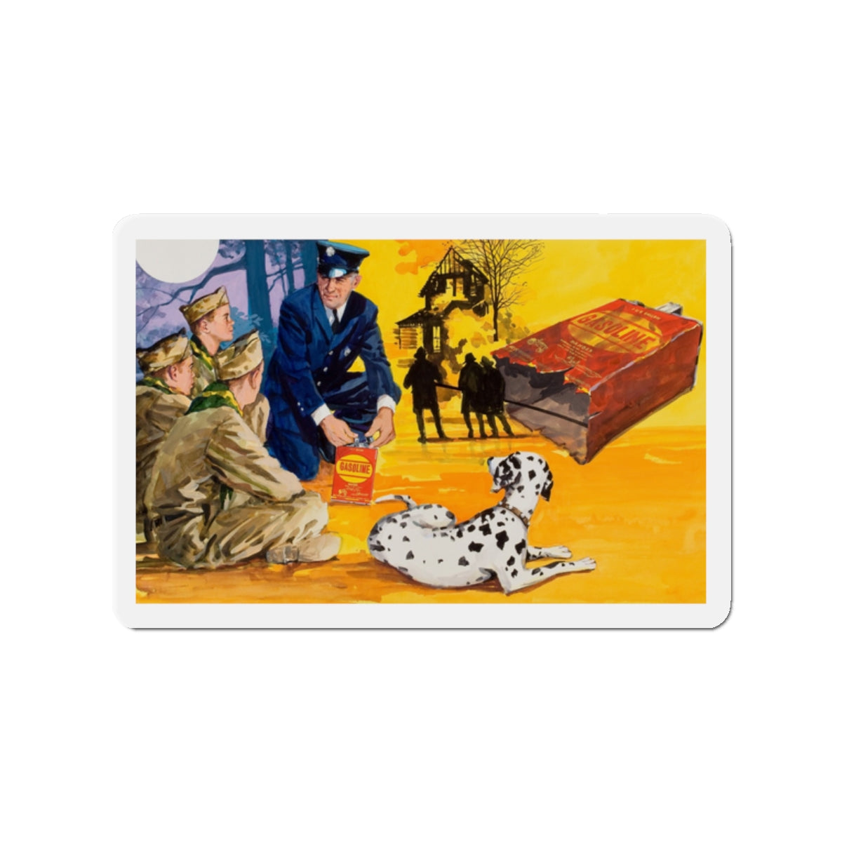 NFPA- Lesson for Boy Scouts (Magazine Illustration) Refrigerator Magnet-2" x 2"-The Sticker Space