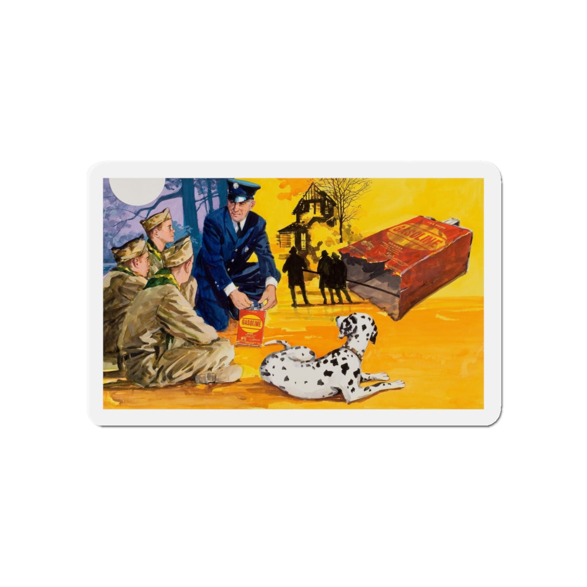 NFPA- Lesson for Boy Scouts (Magazine Illustration) Refrigerator Magnet-5" x 5"-The Sticker Space