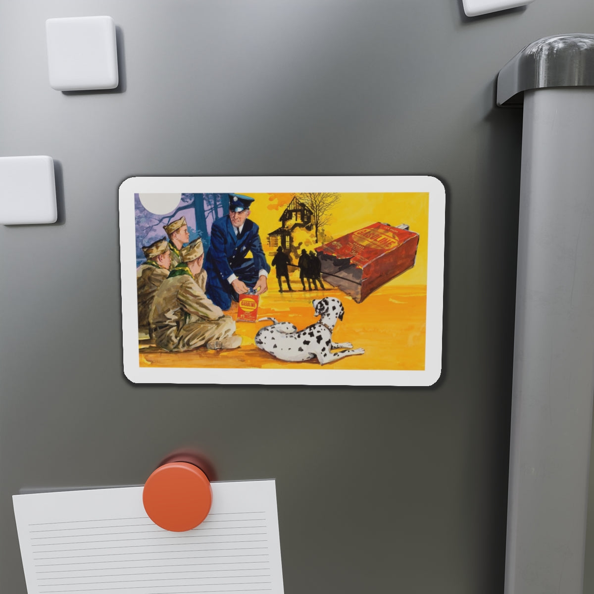 NFPA- Lesson for Boy Scouts (Magazine Illustration) Refrigerator Magnet-The Sticker Space