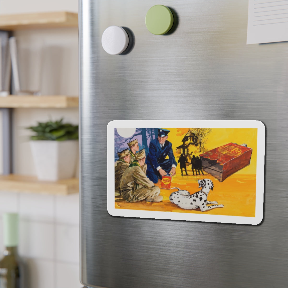 NFPA- Lesson for Boy Scouts (Magazine Illustration) Refrigerator Magnet-The Sticker Space