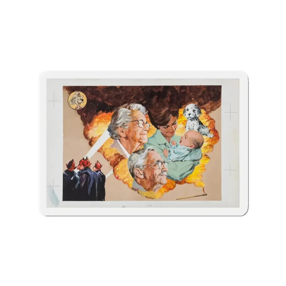 NFPA - Sparky, The Fire Dog (Magazine Illustration) Refrigerator Magnet 3 Inch - The Sticker Space