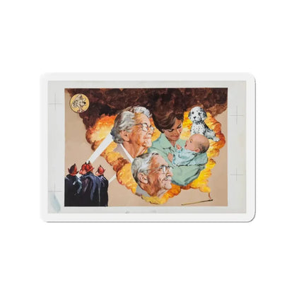 NFPA - Sparky, The Fire Dog (Magazine Illustration) Refrigerator Magnet 3 Inch - The Sticker Space