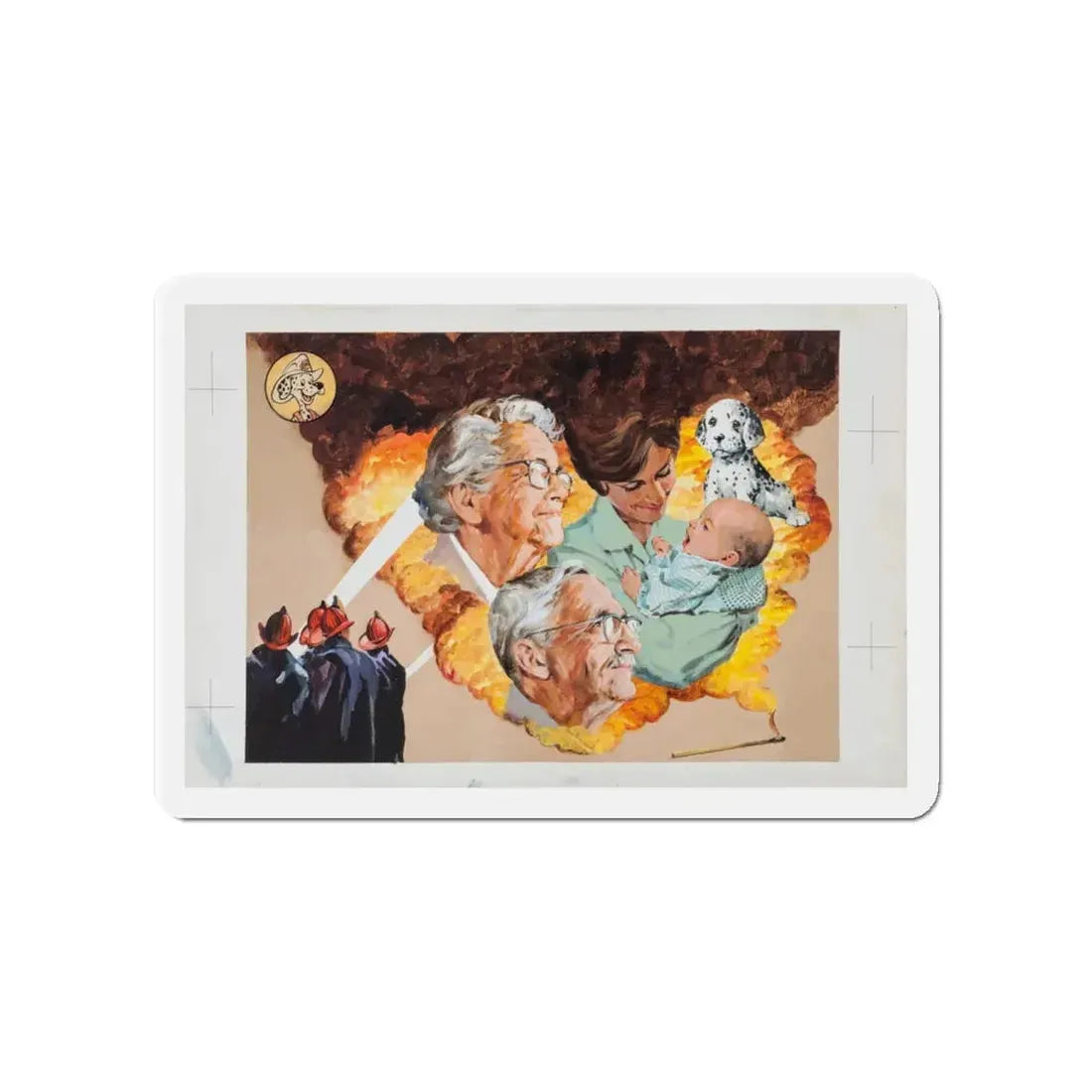 NFPA - Sparky, The Fire Dog (Magazine Illustration) Refrigerator Magnet - The Sticker Space