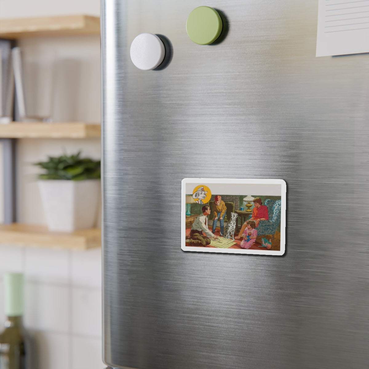 NFPA - Sparky, The Home Escape Plan (1) (Magazine Illustration) Refrigerator Magnet-The Sticker Space