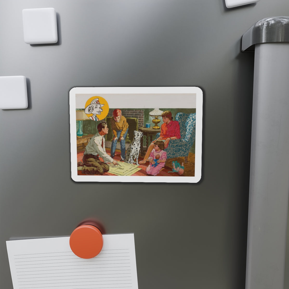 NFPA - Sparky, The Home Escape Plan (1) (Magazine Illustration) Refrigerator Magnet-The Sticker Space