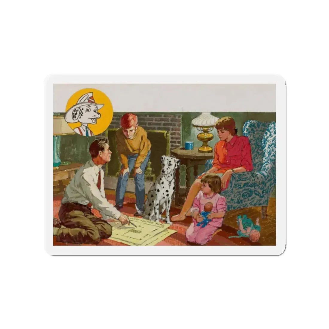 NFPA - Sparky, The Home Escape Plan (1) (Magazine Illustration) Refrigerator Magnet - The Sticker Space