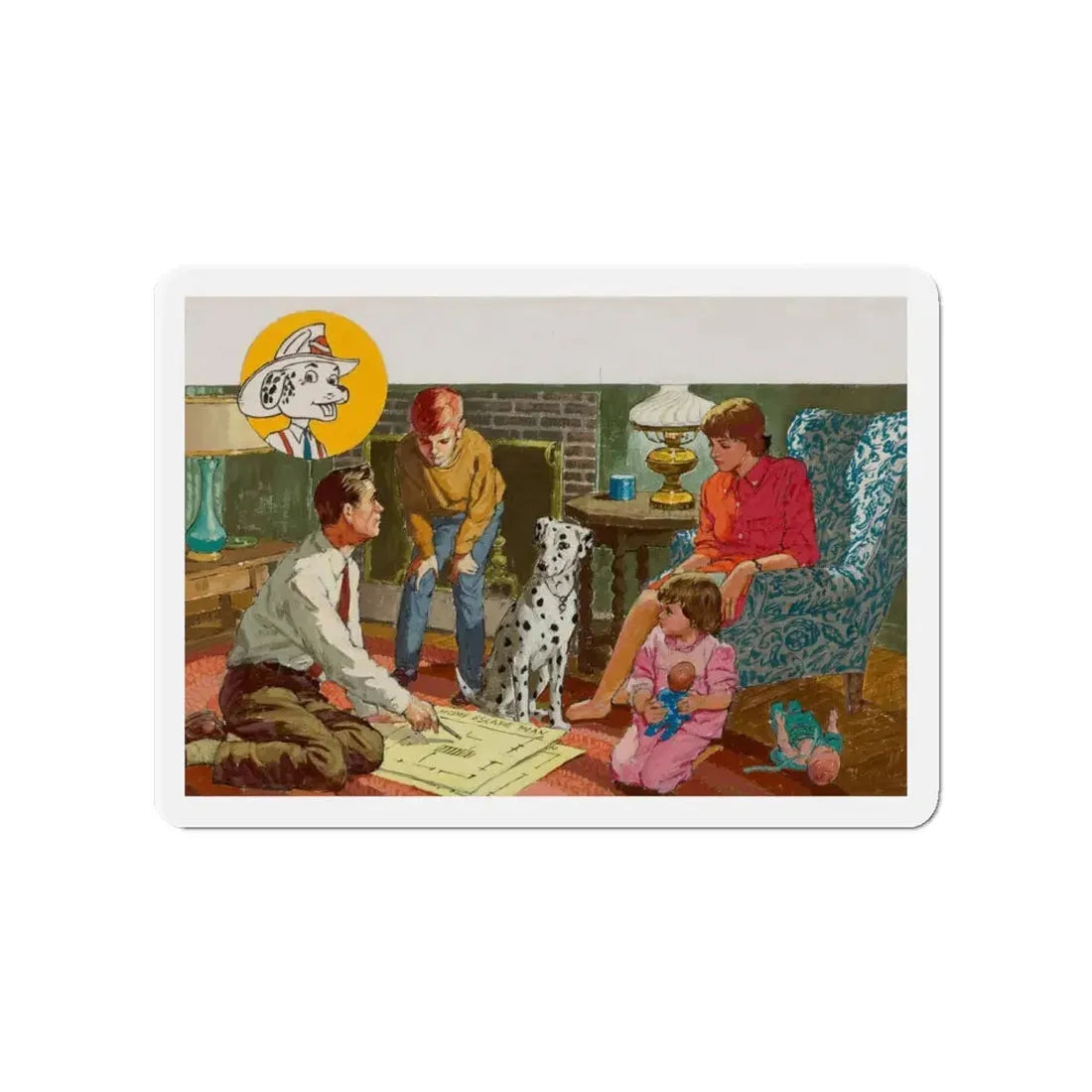 NFPA - Sparky, The Home Escape Plan (1) (Magazine Illustration) Refrigerator Magnet - The Sticker Space