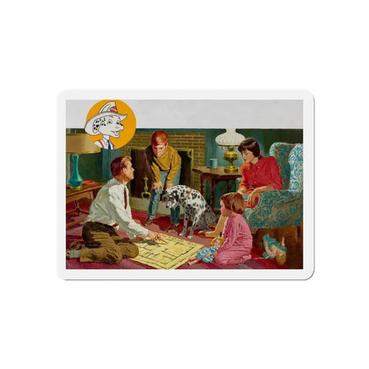 NFPA - Sparky, The Home Escape Plan (2) (Magazine Illustration) Refrigerator Magnet 6 Inch - The Sticker Space