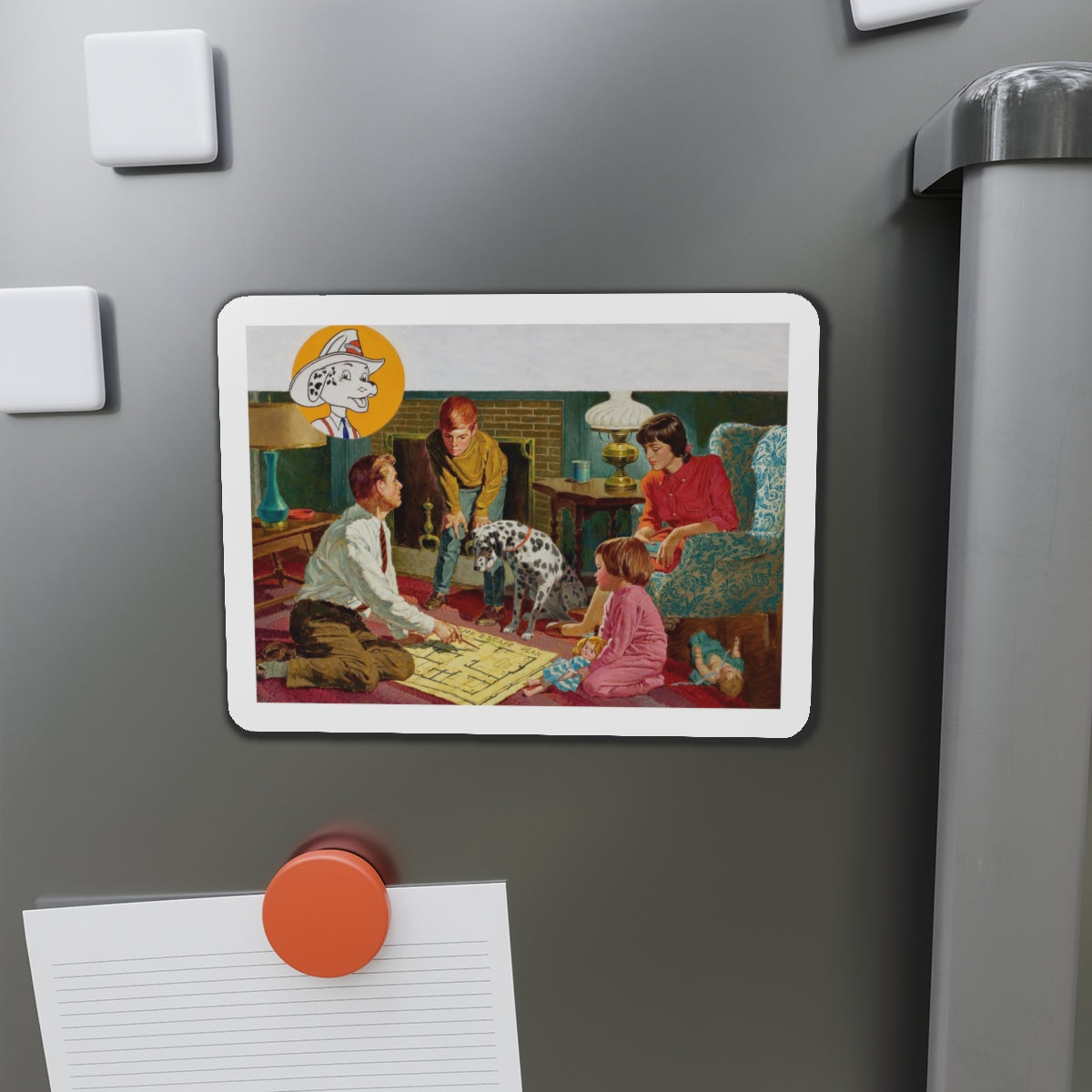 NFPA - Sparky, The Home Escape Plan (2) (Magazine Illustration) Refrigerator Magnet-The Sticker Space