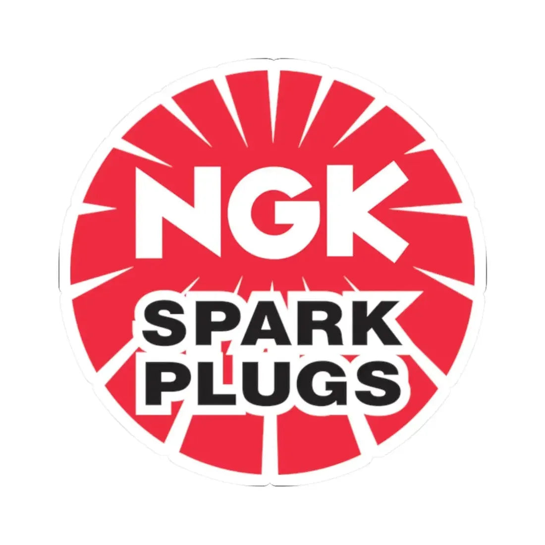 NGK Spark Plugs (1) (Logo) STICKER Vinyl Kiss-Cut Decal 2 Inch White - The Sticker Space