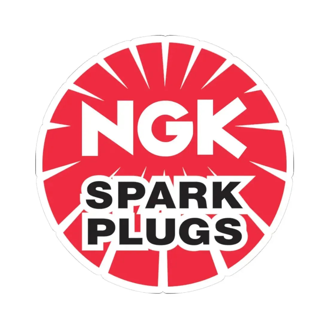 NGK Spark Plugs (1) (Logo) STICKER Vinyl Kiss-Cut Decal 3 Inch White - The Sticker Space