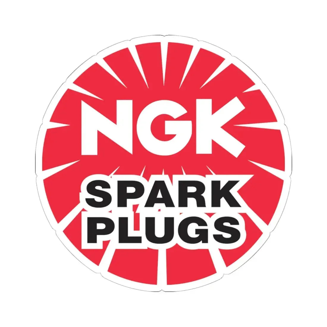 NGK Spark Plugs (1) (Logo) STICKER Vinyl Kiss-Cut Decal 6 Inch White - The Sticker Space