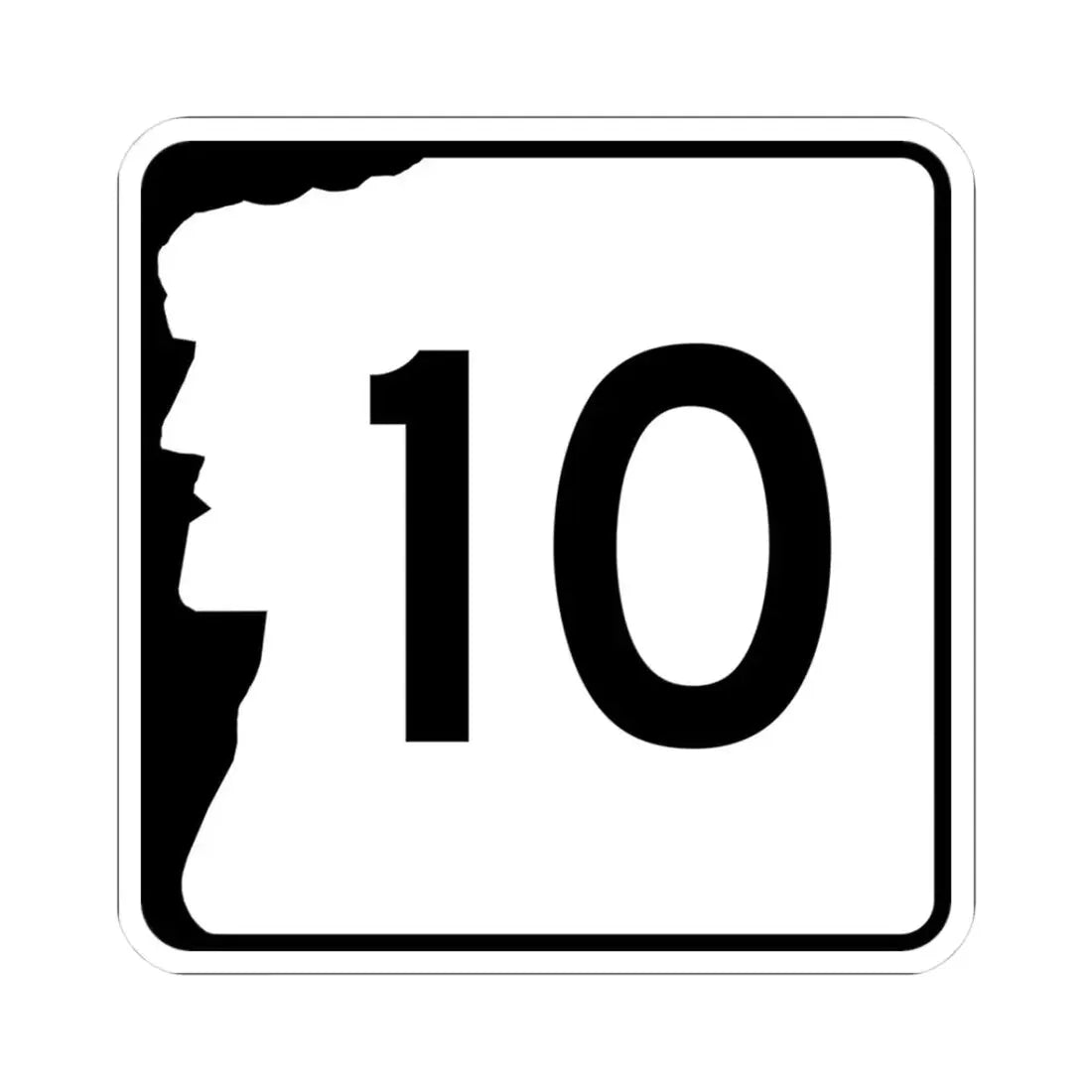 NH Route 10 (New Hampshire) (Road Sign) STICKER Vinyl Kiss-Cut Decal 3 Inch White - The Sticker Space