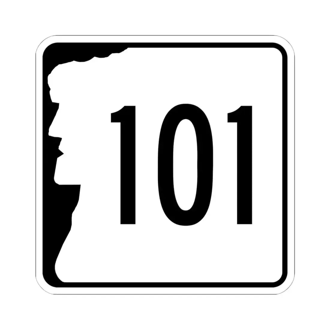 NH Route 101 (New Hampshire) (Road Sign) STICKER Vinyl Kiss-Cut Decal 6 Inch White - The Sticker Space