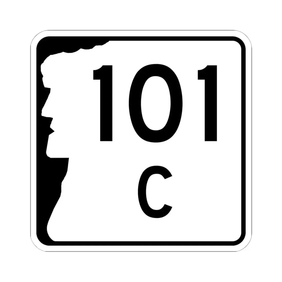 NH Route 101C (New Hampshire) (Road Sign) STICKER Vinyl Kiss-Cut Decal 6 Inch White - The Sticker Space