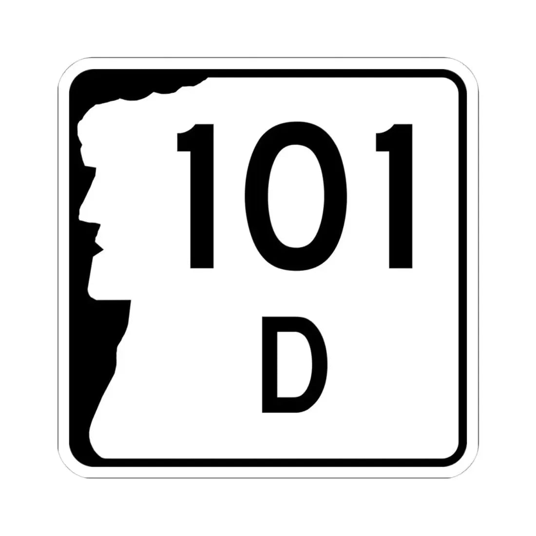 NH Route 101D (New Hampshire) (Road Sign) STICKER Vinyl Kiss-Cut Decal 4 Inch White - The Sticker Space