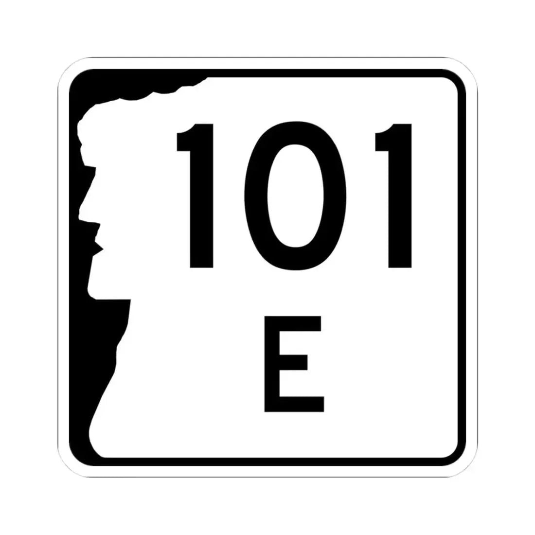 NH Route 101E (New Hampshire) (Road Sign) STICKER Vinyl Kiss-Cut Decal 3 Inch White - The Sticker Space