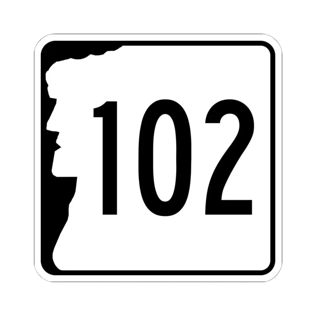 NH Route 102 (New Hampshire) (Road Sign) STICKER Vinyl Kiss-Cut Decal 6 Inch White - The Sticker Space