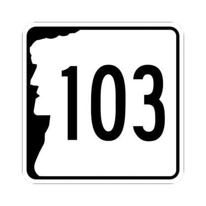 NH Route 103 (New Hampshire) (Road Sign) STICKER Vinyl Kiss-Cut Decal 2 Inch White - The Sticker Space