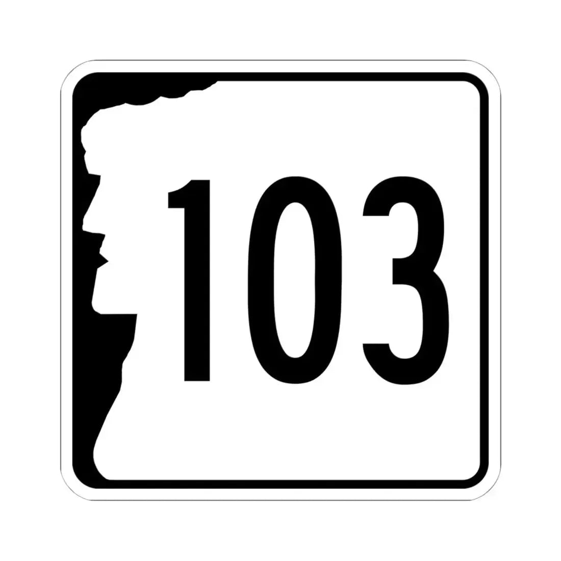 NH Route 103 (New Hampshire) (Road Sign) STICKER Vinyl Kiss-Cut Decal 6 Inch White - The Sticker Space