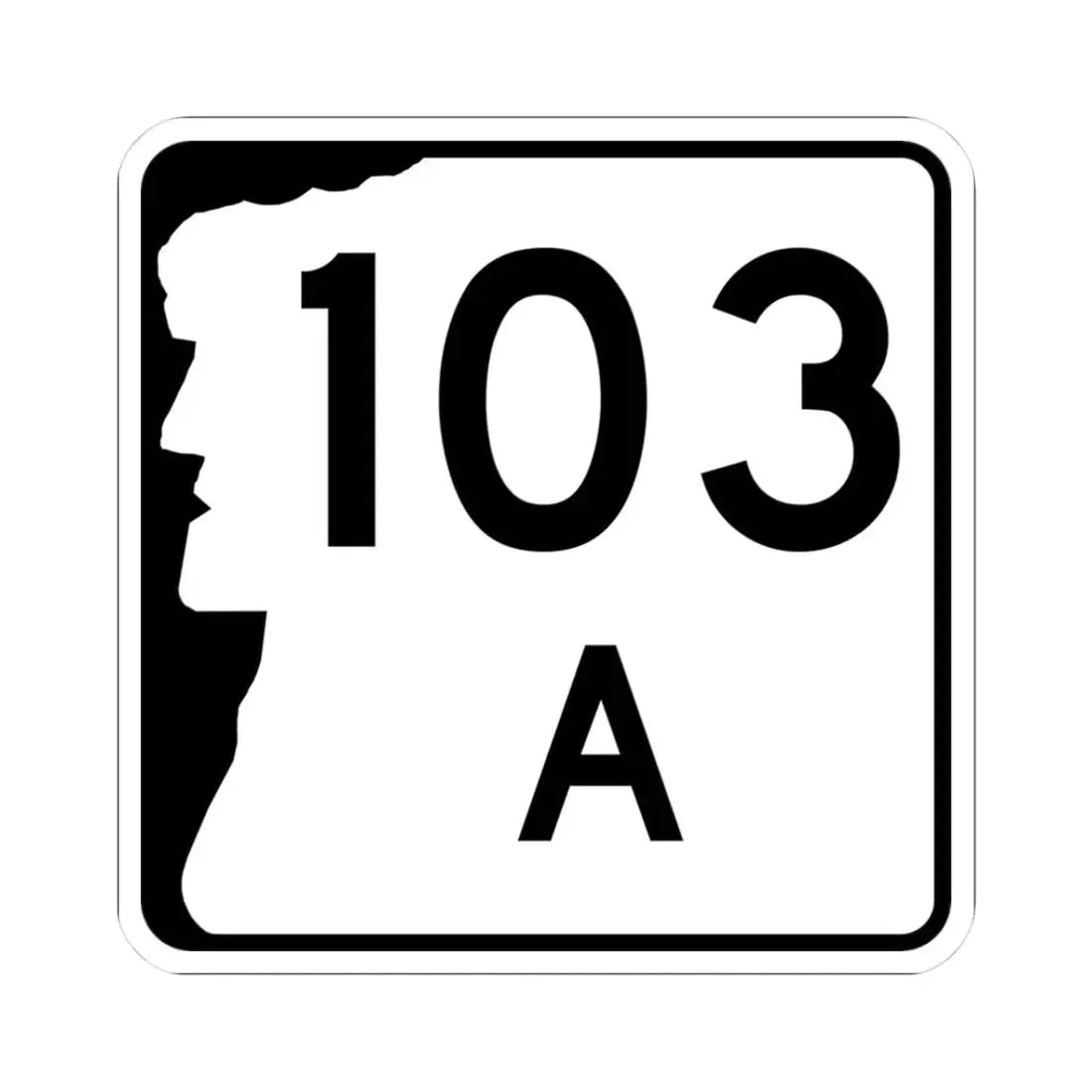 NH Route 103A (New Hampshire) (Road Sign) STICKER Vinyl Kiss-Cut Decal 3 Inch White - The Sticker Space