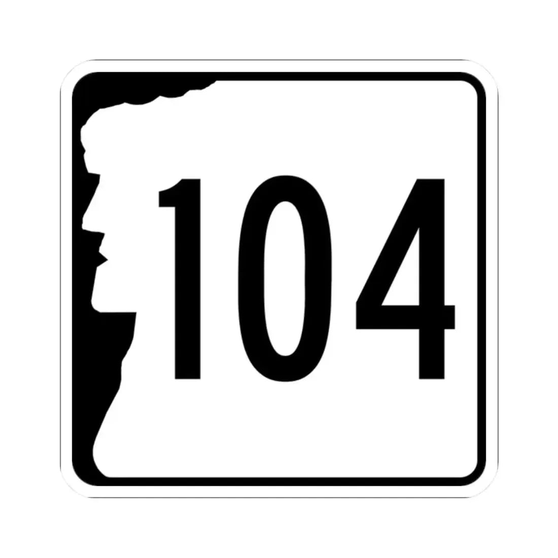 NH Route 104 (New Hampshire) (Road Sign) STICKER Vinyl Kiss-Cut Decal 2 Inch White - The Sticker Space