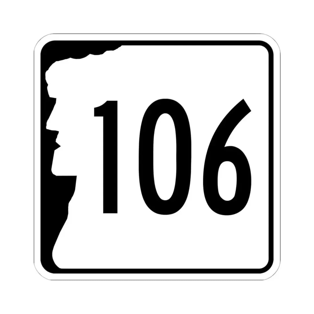 NH Route 106 (New Hampshire) (Road Sign) STICKER Vinyl Kiss-Cut Decal - The Sticker Space