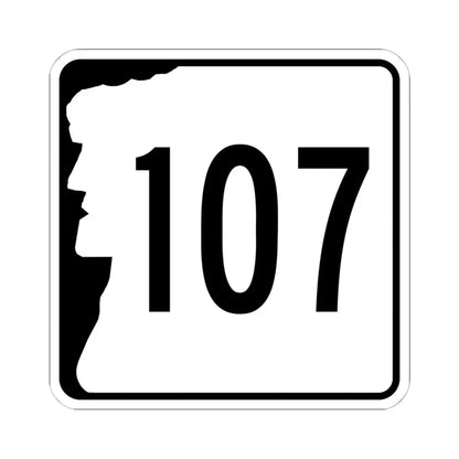 NH Route 107 (New Hampshire) (Road Sign) STICKER Vinyl Kiss-Cut Decal 6 Inch White - The Sticker Space